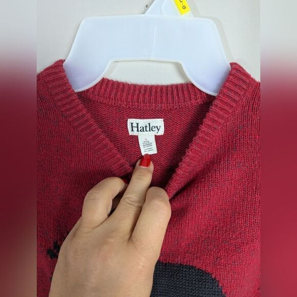 Hatley Moose sweater v-neck for kids red and black size 6 - Picture 5 of 6